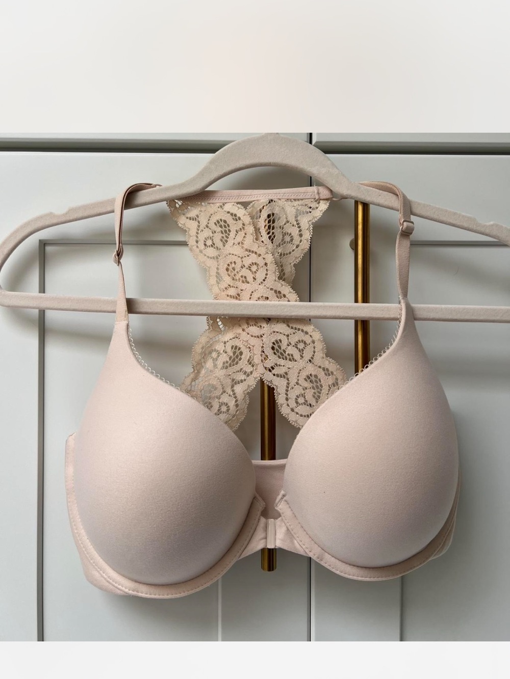 Nude Lace-Back T-Shirt Bra